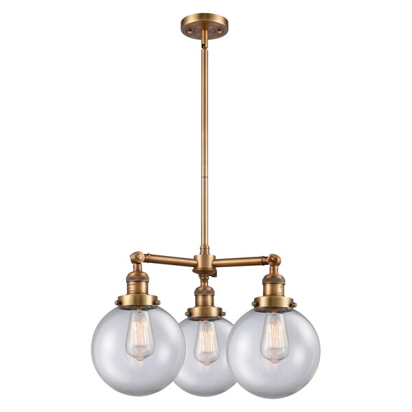 Innovations Lighting 3 Light Vintage Dimmable Led Chandelier 207-BB-G202-8-LED